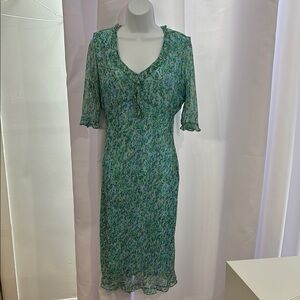 Ice Green Floral Midi Dress 10